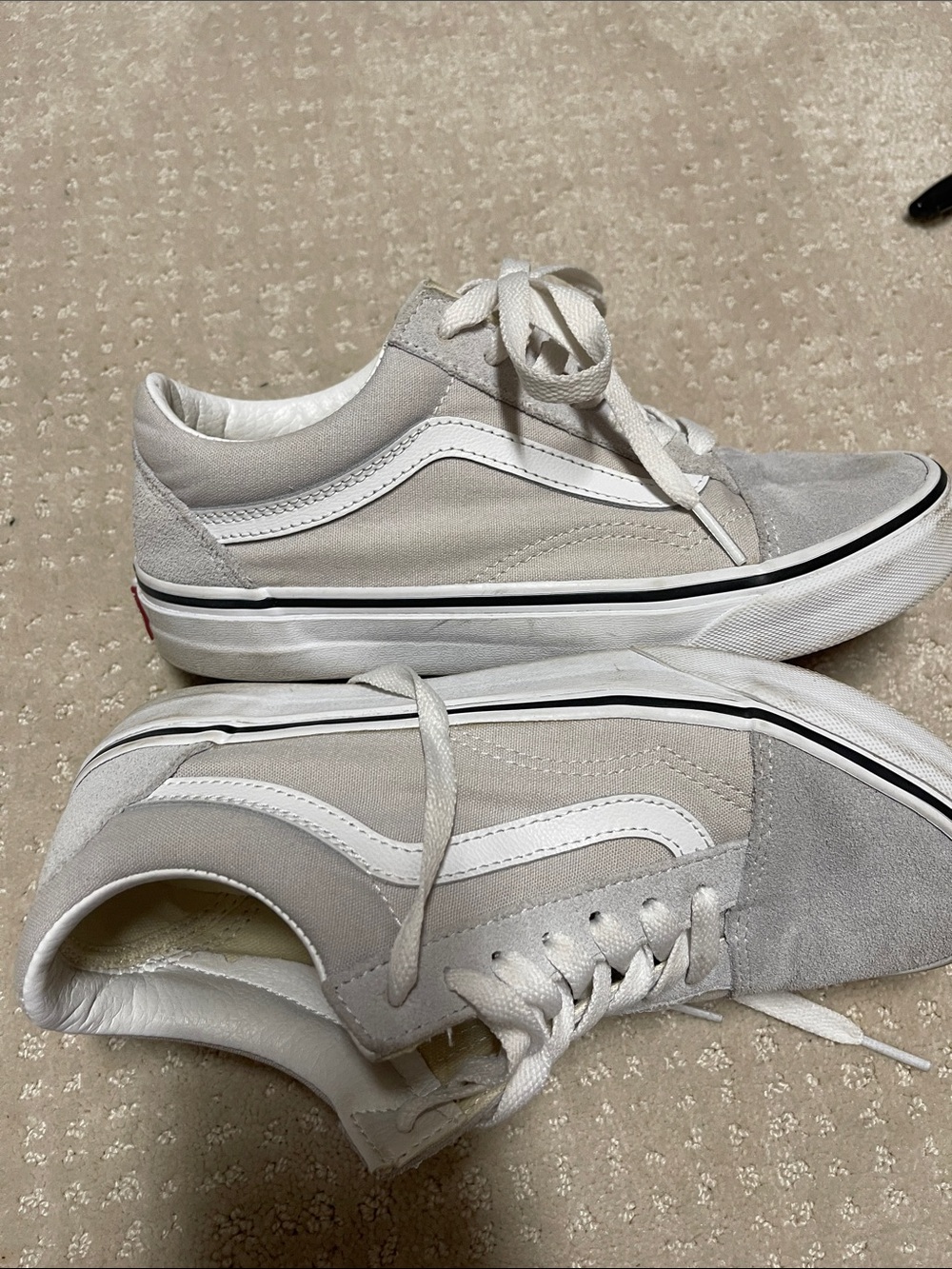 Vans Old Skool Sneakers in Light Gray and White - Picture 3 of 11